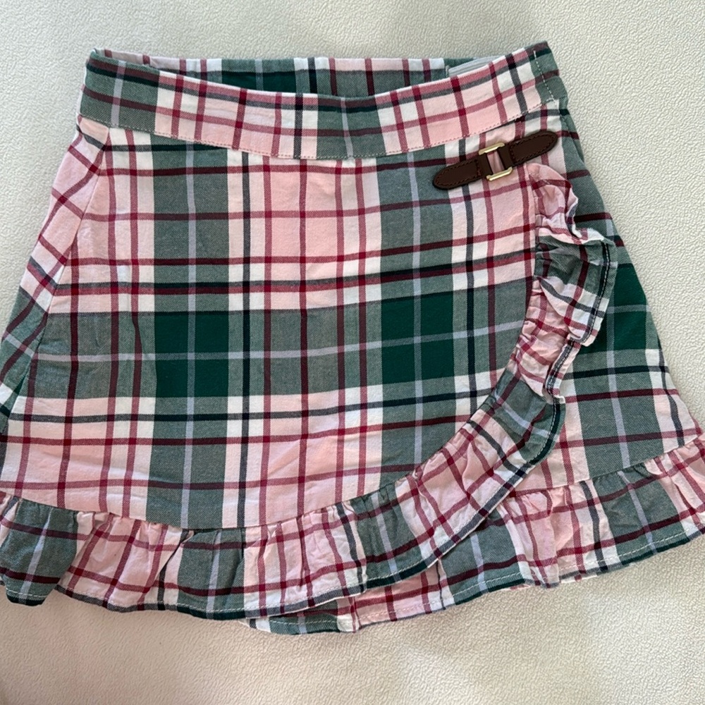 Jamie and Jack elastic waist plaid skirt